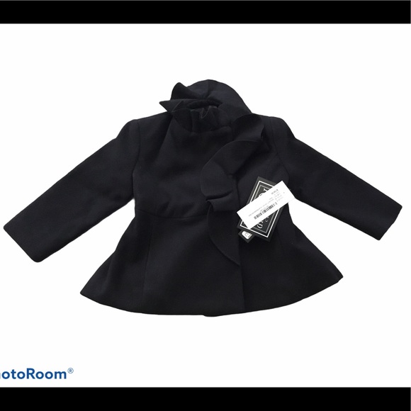 NWT Rothschild Toddler Ruffle Washable Coat Black - Picture 2 of 7